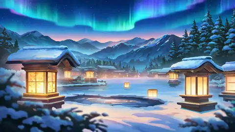 Onsen Winter lofi wallpaper onsen winter 1968279501