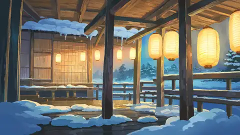 Onsen Winter lofi wallpaper onsen winter 2060259649