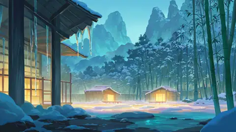 Onsen Winter lofi wallpaper onsen winter 2076998918