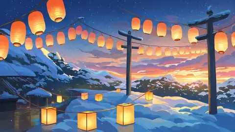 Onsen Winter lofi wallpaper onsen winter 2141589781