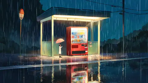 Rainy Bus Stop lofi wallpaper rainy bus stop 0682225707