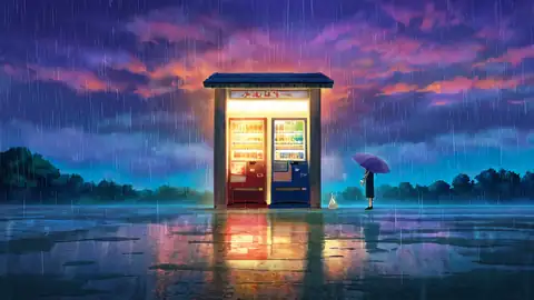 Rainy Bus Stop lofi wallpaper rainy bus stop 1493644362