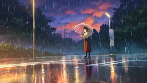 Rainy Bus Stop lofi wallpaper rainy bus stop 1761411199