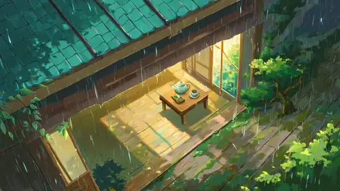 Rainy Porch Engawa lofi wallpaper rainy porch engawa 0513592396