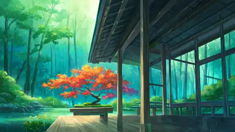 Rainy Porch Engawa lofi wallpaper rainy porch engawa 0825638232