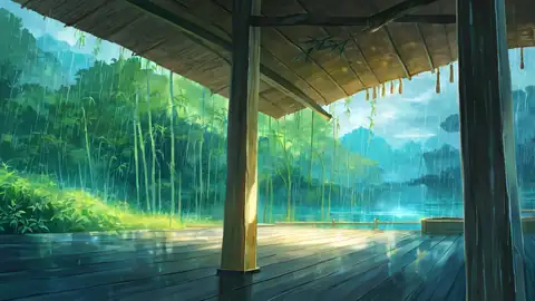 Rainy Porch Engawa lofi wallpaper rainy porch engawa 1162056261