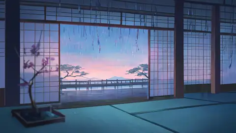 Rainy Porch Engawa lofi wallpaper rainy porch engawa 1210952455