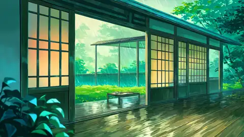 Rainy Porch Engawa lofi wallpaper rainy porch engawa 1390022084