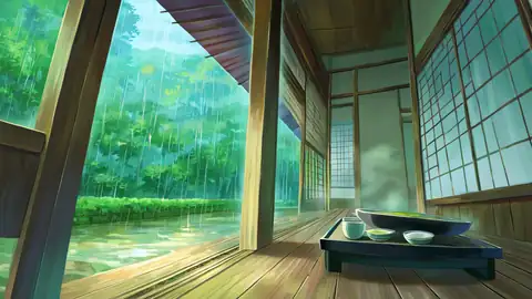 Rainy Porch Engawa lofi wallpaper rainy porch engawa 2112321034