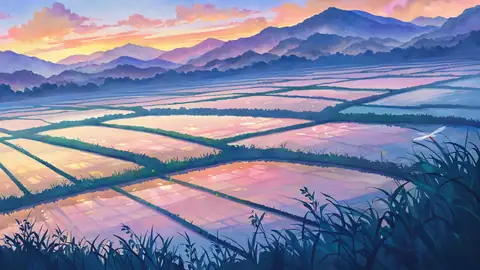 Rice Fields Summer lofi wallpaper rice fields summer 0341696460