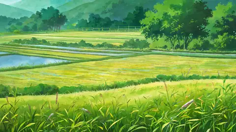 Rice Fields Summer lofi wallpaper rice fields summer 0768728434