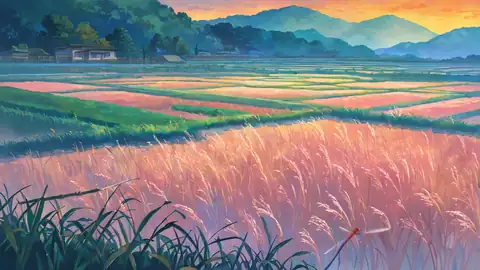 Rice Fields Summer lofi wallpaper rice fields summer 1087511024