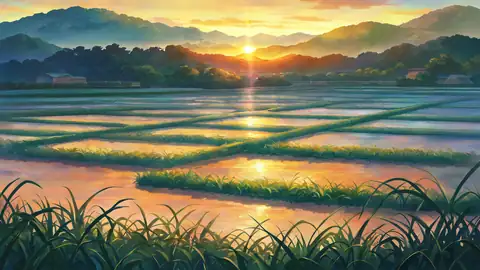 Rice Fields Summer lofi wallpaper rice fields summer 1113294199