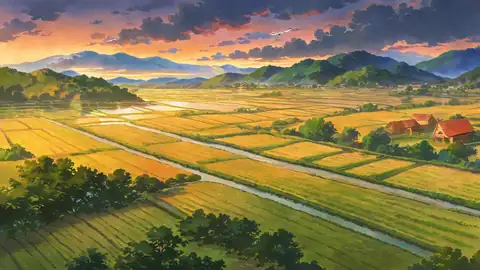 Rice Fields Summer lofi wallpaper rice fields summer 1172413572