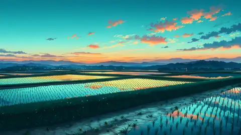 Rice Fields Summer lofi wallpaper rice fields summer 1399928211