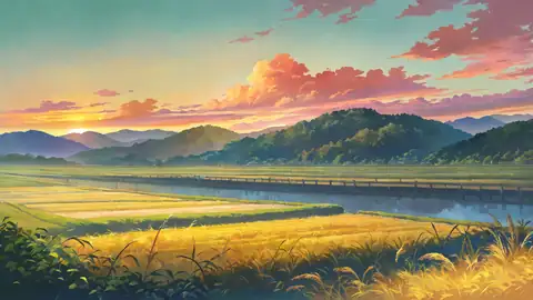 Rice Fields Summer lofi wallpaper rice fields summer 1595440809