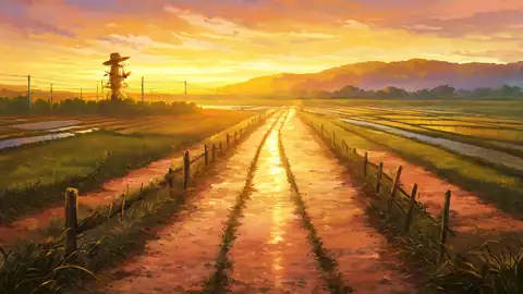 Rice Fields Summer lofi wallpaper rice fields summer 1909236281