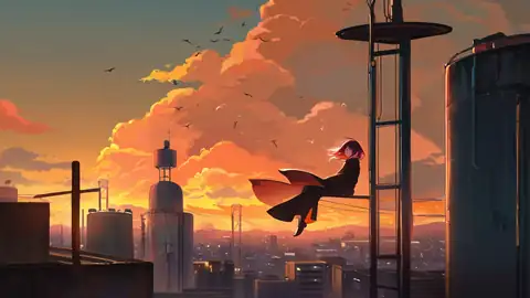 Rooftop Sunset lofi wallpaper rooftop sunset 0448091211
