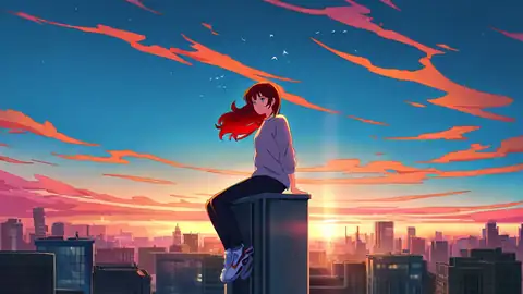 Rooftop Sunset lofi wallpaper rooftop sunset 0458410459