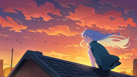 Rooftop Sunset lofi wallpaper rooftop sunset 1635897940