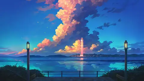 Seaside Lighthouse lofi wallpaper seaside lighthouse 0398931498