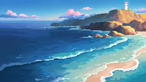 Seaside Lighthouse lofi wallpaper seaside lighthouse 0467062499