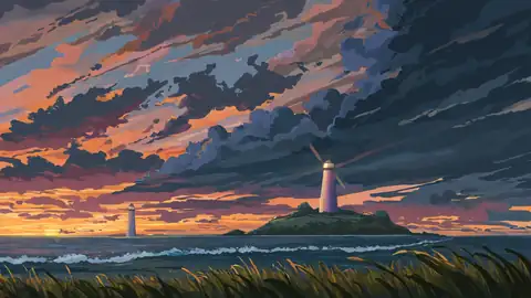 Seaside Lighthouse lofi wallpaper seaside lighthouse 0824373098