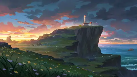 Seaside Lighthouse lofi wallpaper seaside lighthouse 1460580251