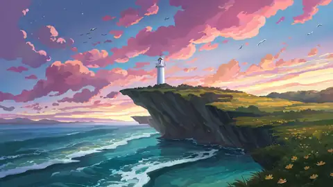 Seaside Lighthouse lofi wallpaper seaside lighthouse 1803305779