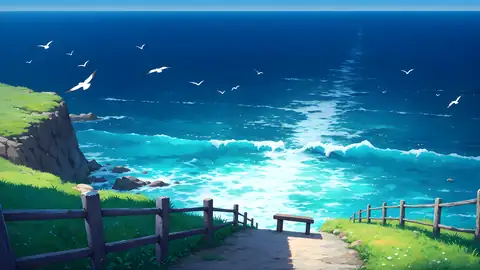 Seaside Lighthouse lofi wallpaper seaside lighthouse 2004499975
