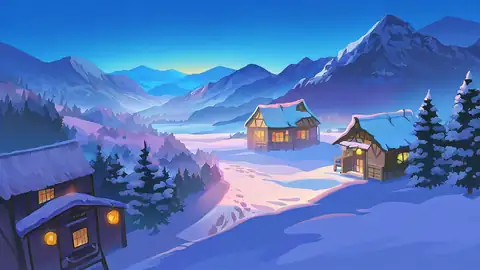 Snowy Mountain Village lofi wallpaper snowy mountain village 0226074770