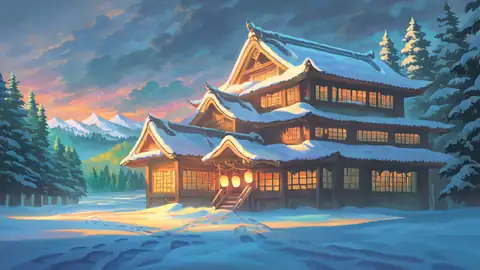 Snowy Mountain Village lofi wallpaper snowy mountain village 0247389260