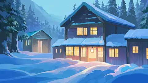 Snowy Mountain Village lofi wallpaper snowy mountain village 0267555085