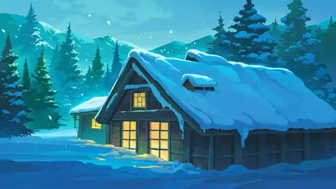 Snowy Mountain Village lofi wallpaper snowy mountain village 0287554128