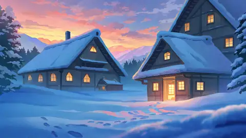 Snowy Mountain Village lofi wallpaper snowy mountain village 0607580827