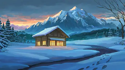 Snowy Mountain Village lofi wallpaper snowy mountain village 0626056950