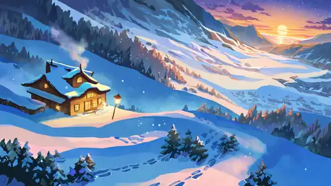 Snowy Mountain Village lofi wallpaper snowy mountain village 0636475522