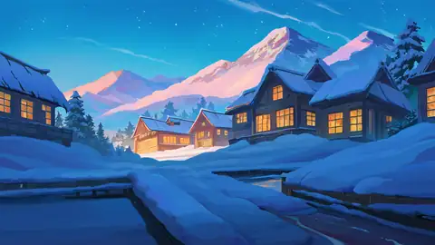 Snowy Mountain Village lofi wallpaper snowy mountain village 0743408473