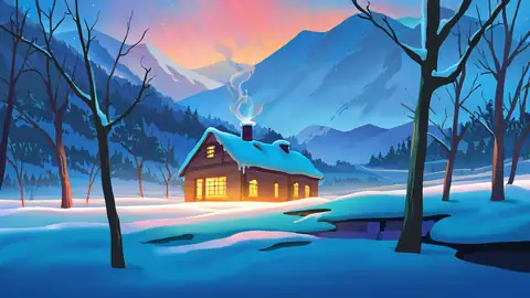 Snowy Mountain Village lofi wallpaper snowy mountain village 0872826580