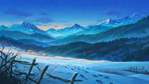 Snowy Mountain Village lofi wallpaper snowy mountain village 1008679768