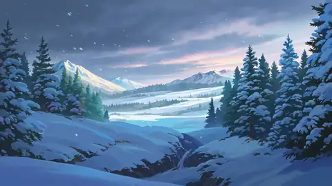 Snowy Mountain Village lofi wallpaper snowy mountain village 1398601368