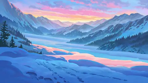 Snowy Mountain Village lofi wallpaper snowy mountain village 1437663549