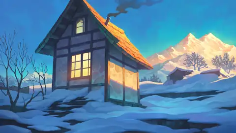 Snowy Mountain Village lofi wallpaper snowy mountain village 1498409447