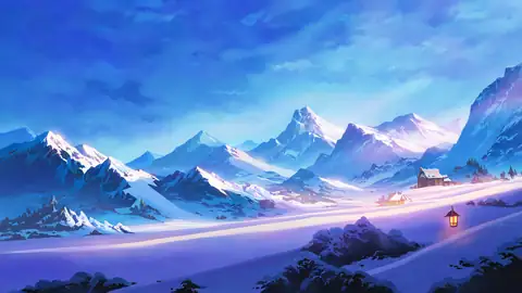 Snowy Mountain Village lofi wallpaper snowy mountain village 1540114226