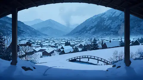 Snowy Mountain Village lofi wallpaper snowy mountain village 1958608678