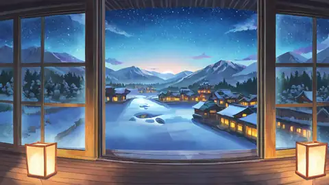 Snowy Mountain Village lofi wallpaper snowy mountain village 2072990582