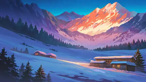 Snowy Mountain Village lofi wallpaper snowy mountain village 2118029921