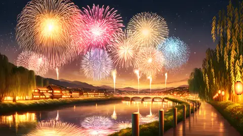 Summer Fireworks River lofi wallpaper summer fireworks river 0878803474