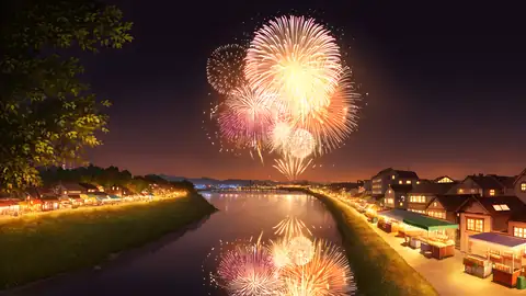 Summer Fireworks River lofi wallpaper summer fireworks river 1067126352