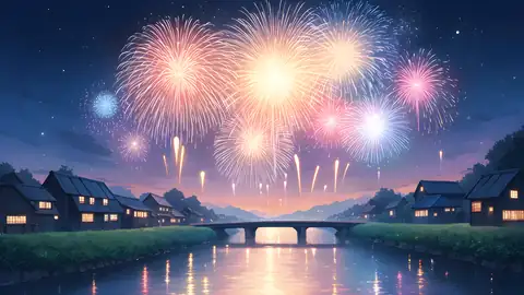 Summer Fireworks River lofi wallpaper summer fireworks river 1145992174